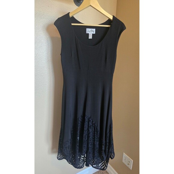 Joseph Ribkoff black mid length dress with lace bottom. Size 8 - Picture 2 of 9